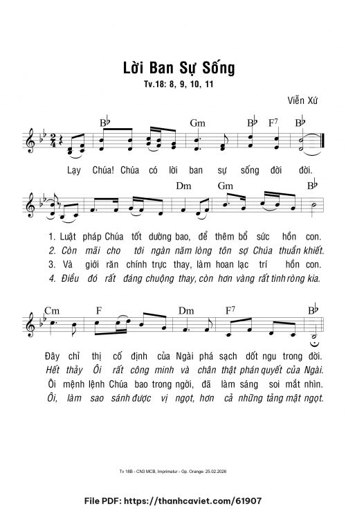 Lời ban sự sống - Viễn Xứ - trang 1