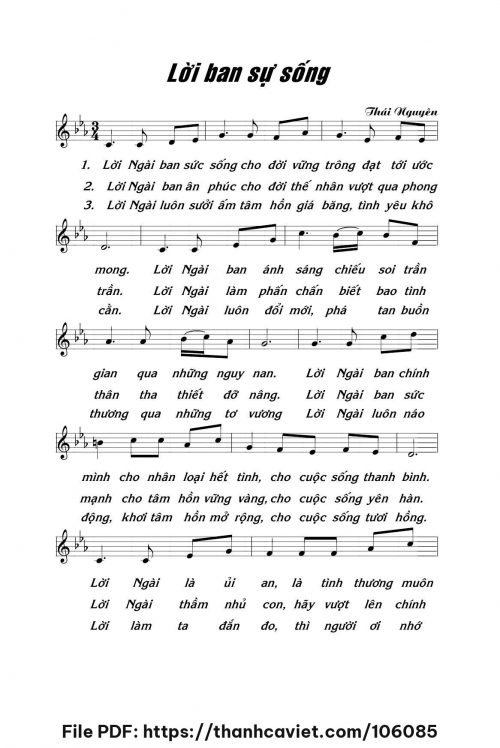 Lời ban sự sống - Lm. Thái Nguyên - trang 1