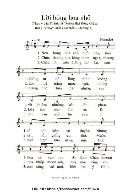 Lời bông hoa nhỏ - Phanxicô - trang 1