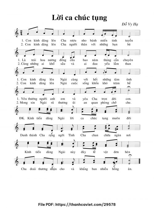 Lời ca chúc tụng - Đỗ Vy Hạ - trang 1