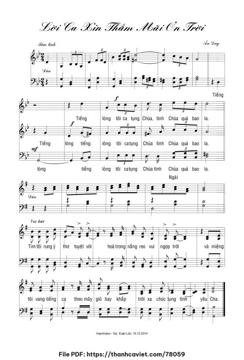 Lời ca xin thắm mãi ơn trời - Ân Duy - trang 1