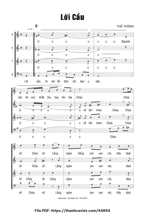 Lời cầu - Thế Thông - trang 1