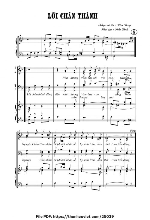 Lời chân thành - Tiến Linh - trang 1