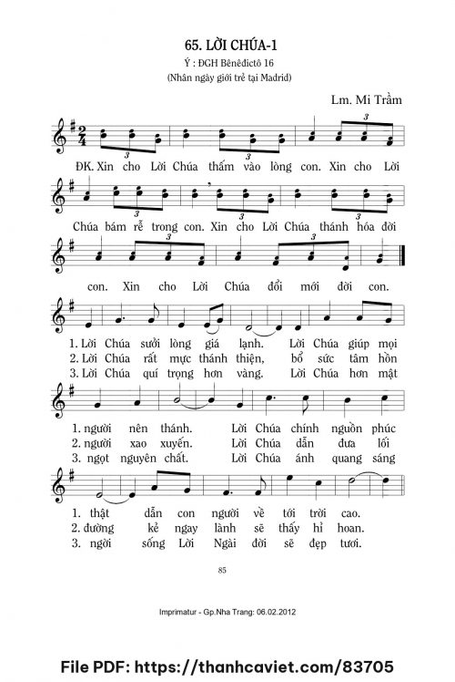Lời Chúa 1 - Lm. Mi Trầm - trang 1