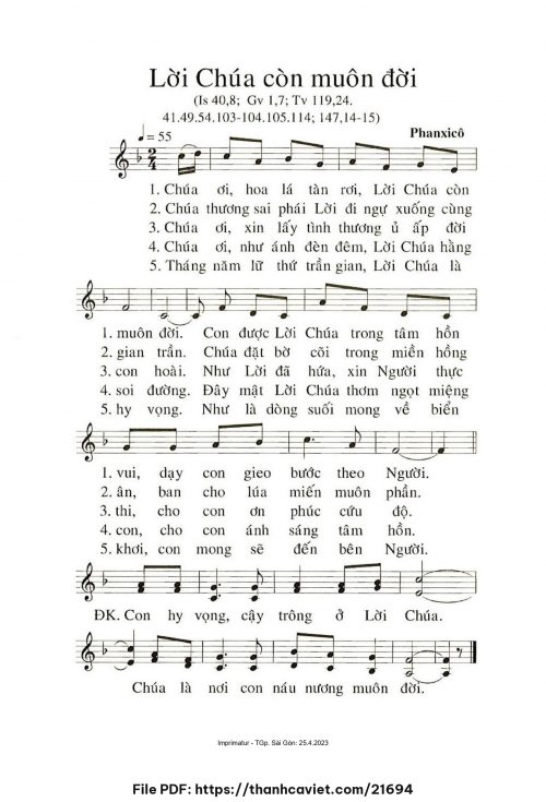 Lời Chúa còn muôn đời - Phanxicô - trang 1