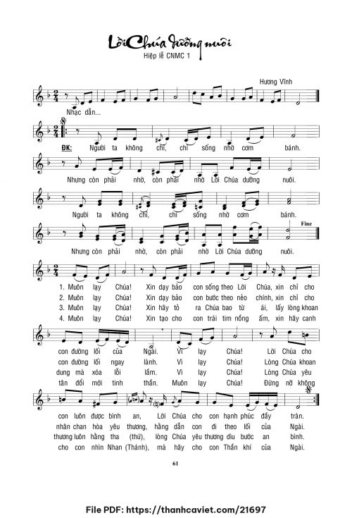 Lời Chúa dưỡng nuôi - Hương Vĩnh - trang 1