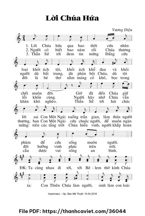 Lời Chúa hứa - Lm. Vương Diệu - trang 1