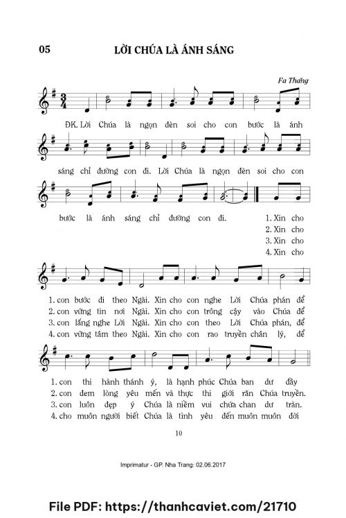 Lời Chúa là ánh sáng - Lm. Fa Thăng - trang 1
