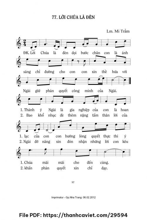 Lời Chúa là đèn - Lm. Mi Trầm - trang 1