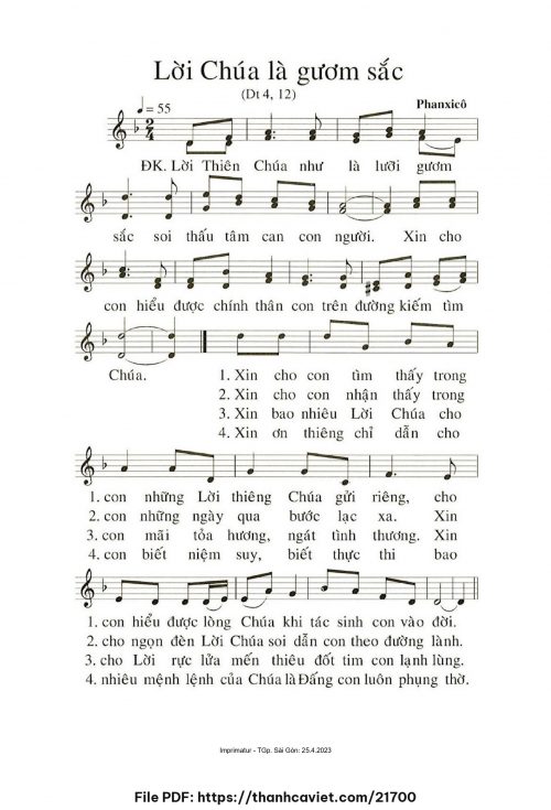 Lời Chúa là gươm sắc - Phanxicô - trang 1