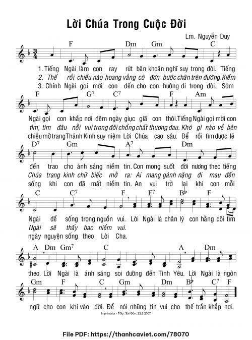 Lời Chúa trong cuộc đời - Lm. Nguyễn Duy - trang 1