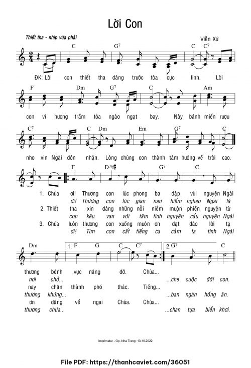 Lời con - Viễn Xứ - trang 1