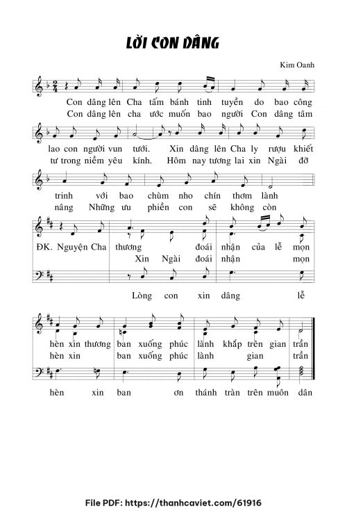 Lời con dâng - Kim Oanh - trang 1