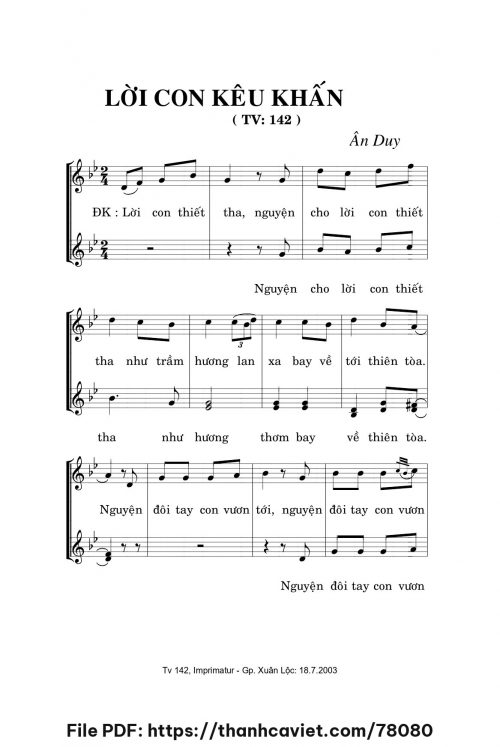 Lời con kêu khấn - Ân Duy - trang 1