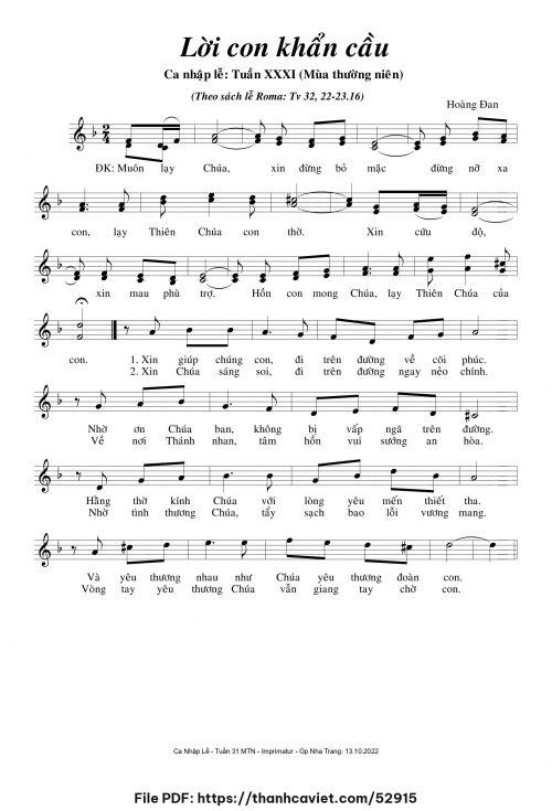 Lời con khấn cầu - Hoàng Đan - trang 1