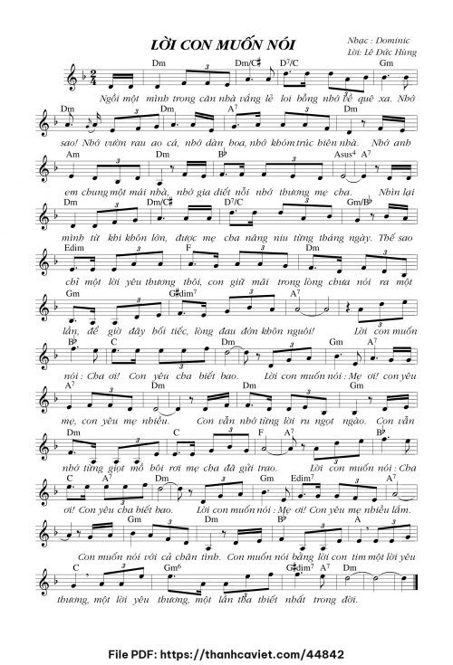 Lời con muốn nói - Lm. Dominic - trang 1