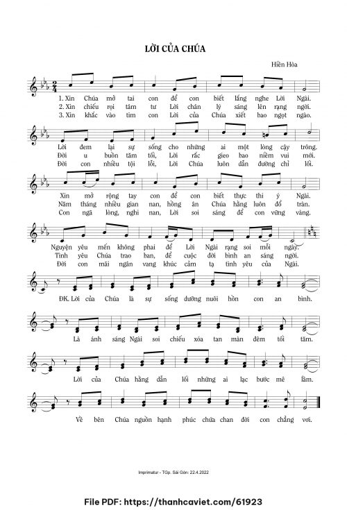 Lời của Chúa - Sr. Hiền Hòa - trang 1