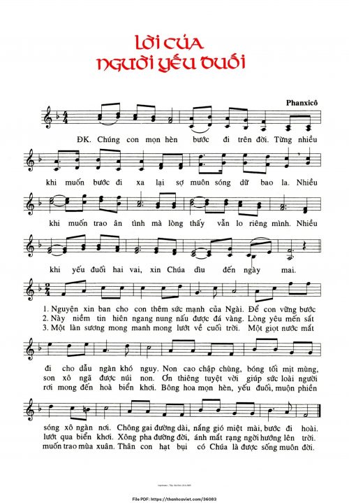 Lời của người yếu đuối - Phanxicô - trang 1