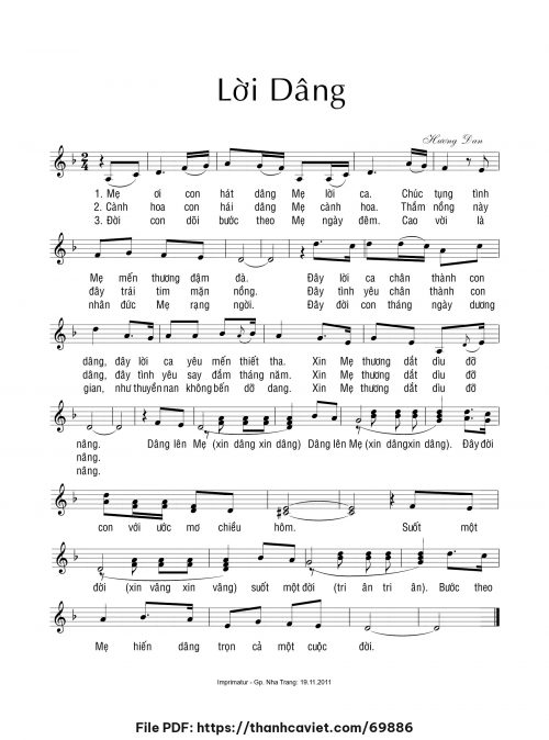 Lời dâng - Sr. Hương Đan - trang 1