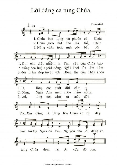 Lời dâng ca tụng Chúa - Phanxicô - trang 1