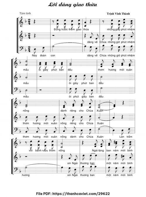 Lời dâng Giao thừa - Trịnh Vĩnh Thành - trang 1