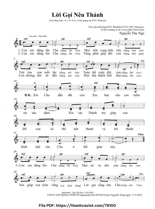 Lời gọi nên Thánh - Nguyễn Thu Nga - trang 1