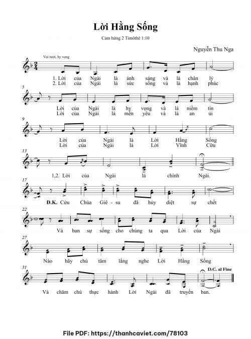 Lời hằng sống - Nguyễn Thu Nga - trang 1
