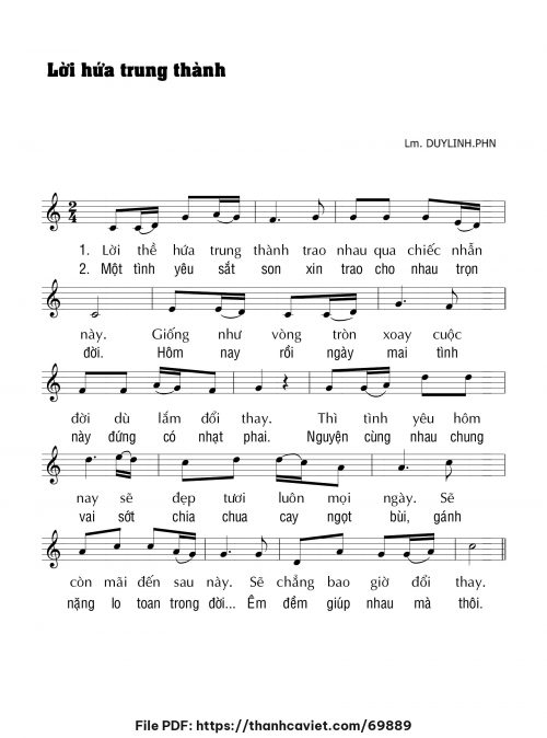 Lời hứa trung thành - Lm. DUYLINH.PHN - trang 1