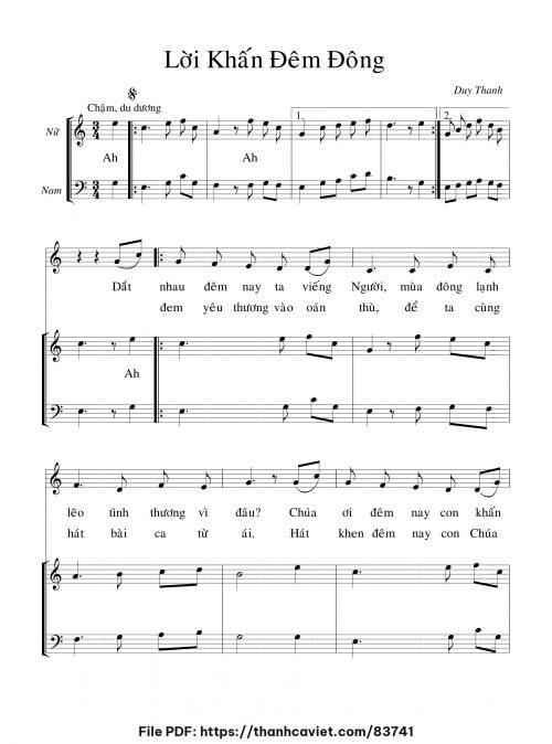 Lời khấn đêm đông - Duy Thanh - trang 1