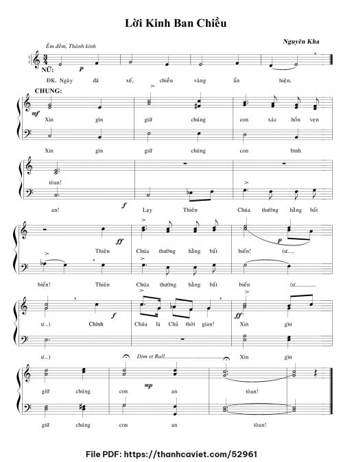 Lời kinh ban chiều - Nguyên Kha - trang 1