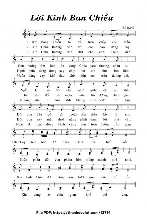 Lời kinh ban chiều - Lữ Hành - trang 1