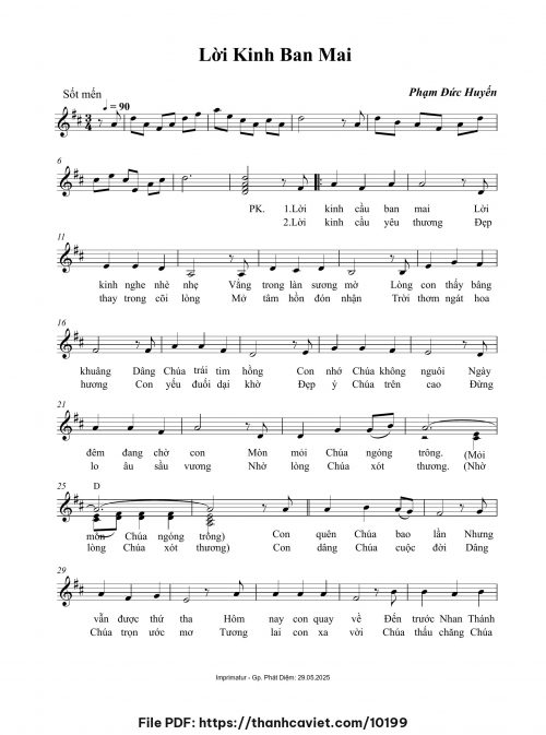 Lời kinh ban mai - Phạm Đức Huyến - trang 1