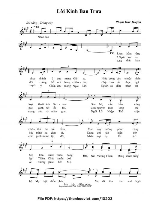 Lời Kinh ban trưa - Phạm Đức Huyến - trang 1