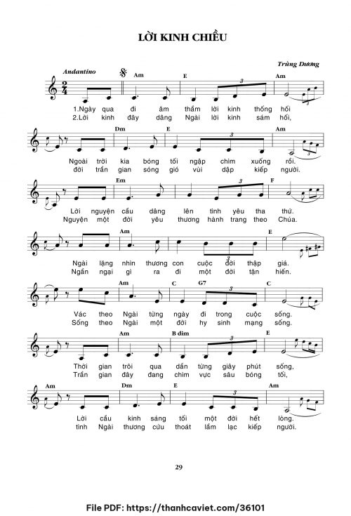 Lời kinh chiều - Trùng Dương - trang 1