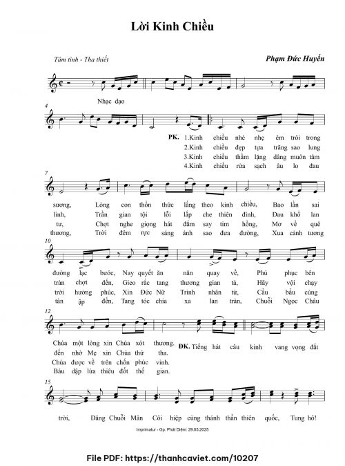 Lời kinh chiều - Phạm Đức Huyến - trang 1
