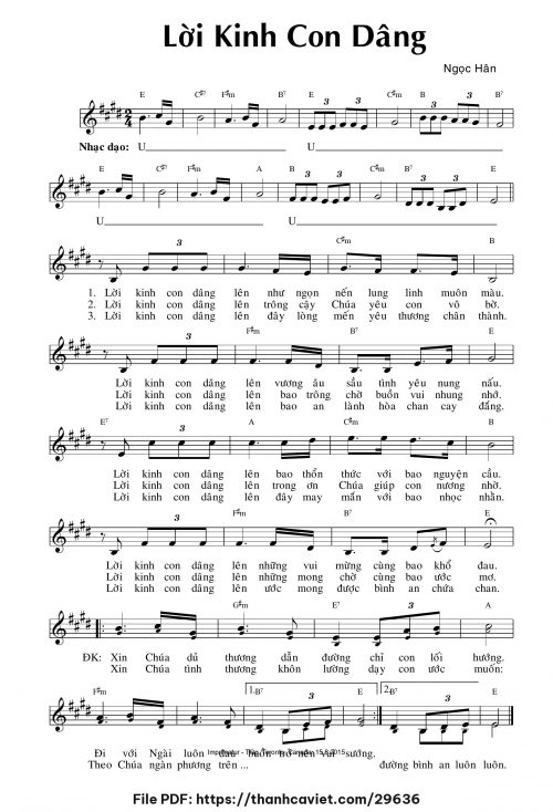 Lời kinh con dâng - Lm. Ngọc Hân - trang 1