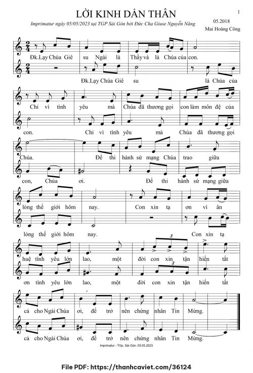 Lời kinh dấn thân - Mai Hoàng Công - trang 1
