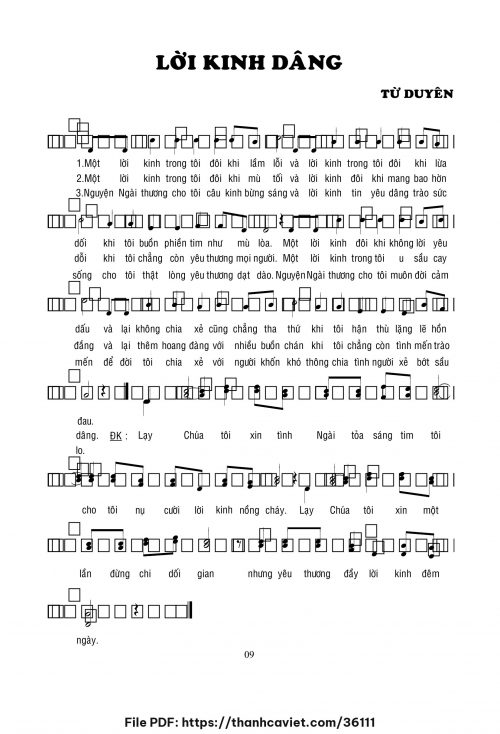 Lời kinh dâng - Lm. Từ Duyên - trang 1