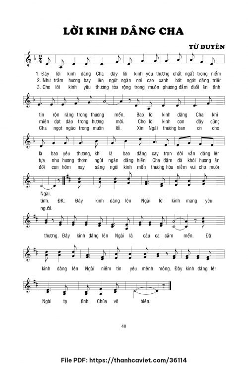 Lời kinh dâng Cha - Lm. Từ Duyên - trang 1