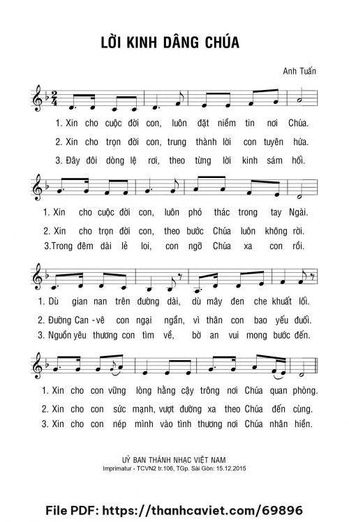 Lời kinh dâng Chúa - Anh Tuấn - trang 1