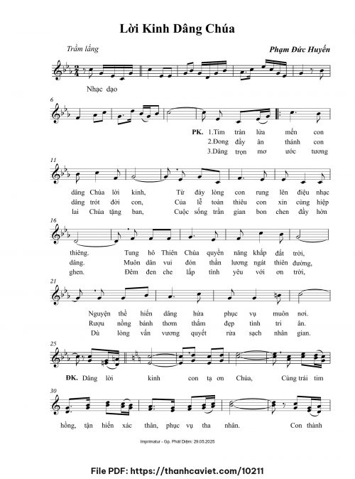 Lời kinh dâng Chúa - Phạm Đức Huyến - trang 1