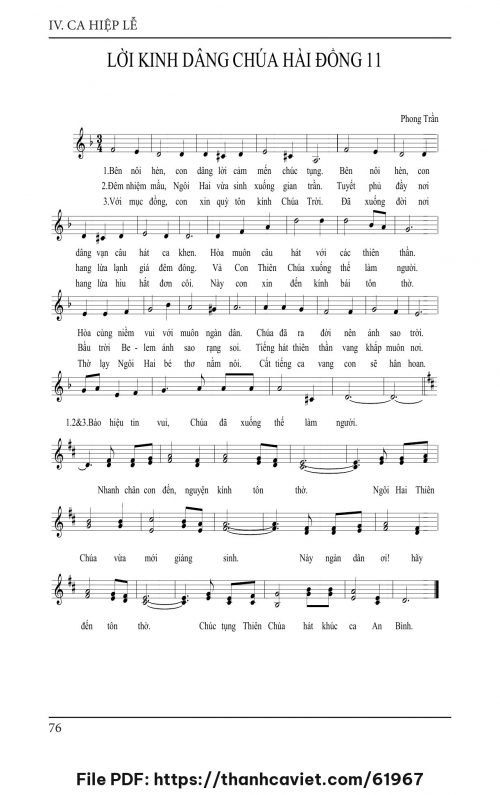 Lời kinh dâng Chúa Hài Đồng 11 - Lm. Phong Trần - trang 1