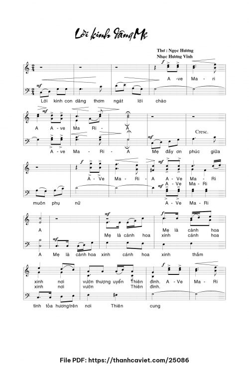Lời kinh dâng Mẹ - Hương Vĩnh - trang 1