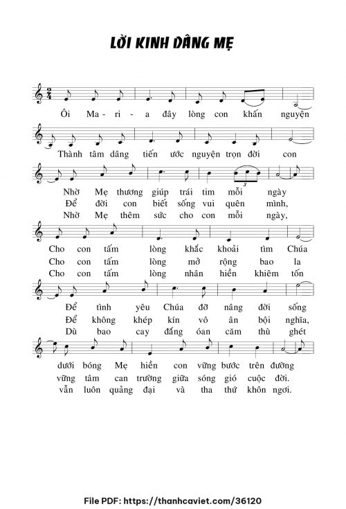 Lời kinh dâng Mẹ - Chưa biết - trang 1