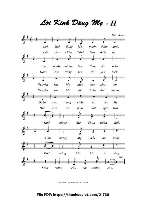 Lời kinh dâng Mẹ 2 - Đức Khải - trang 1