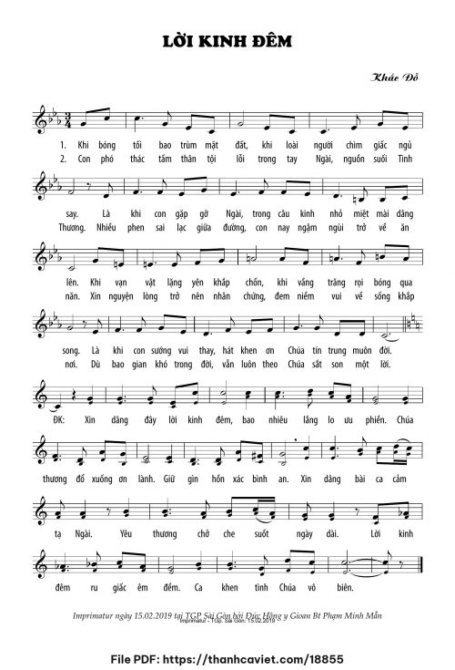 Lời kinh đêm - Lm. Khắc Đỗ - trang 1