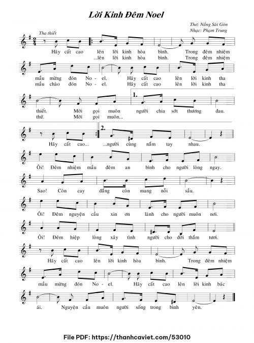 Lời kinh đêm Noel - Phạm Trung - Thơ: Nắng Sài Gòn - trang 1