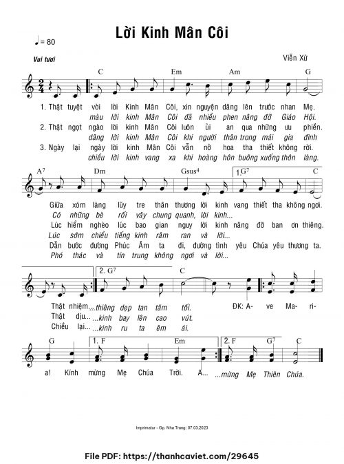 Lời Kinh Mân Côi - Viễn Xứ - trang 1