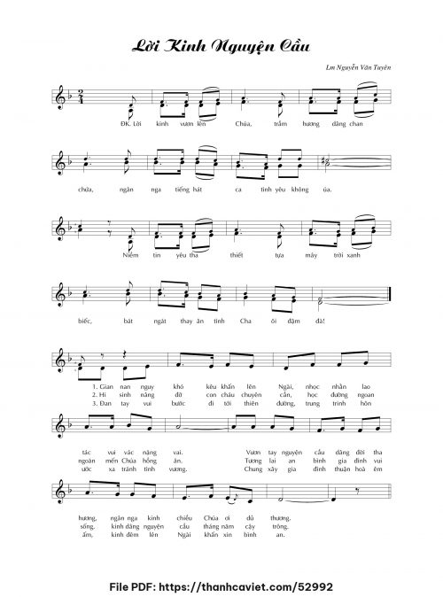 Lời kinh nguyện cầu - Lm. Nguyễn Văn Tuyên - trang 1