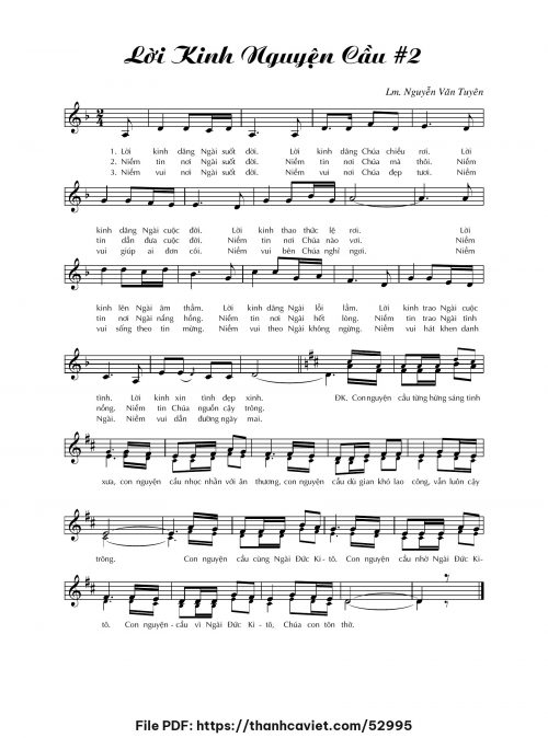 Lời kinh nguyện cầu 2 - Lm. Nguyễn Văn Tuyên - trang 1